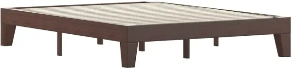 Flash Furniture Evelyn Wooden Platform Bed - Walnut Finish - Queen - Wooden Slat Support - No Box Spring Required - Easy Assembly