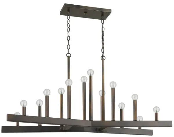 Hivvago Fallon 14-Light Oil-Rubbed Bronze Island Pendant