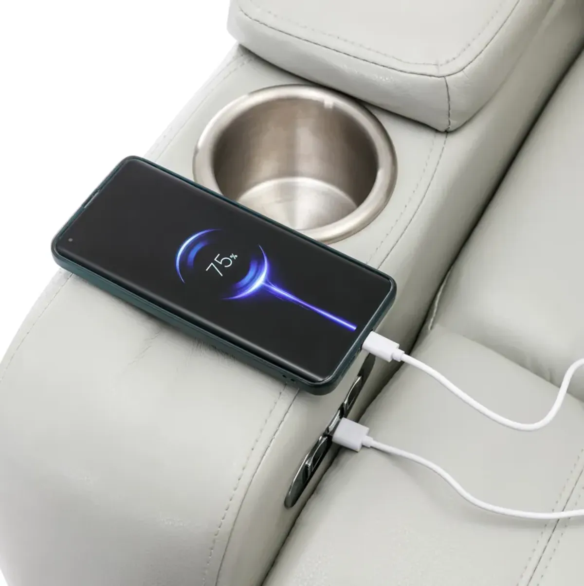 Merax Power Motion Recliner with USB Charging Port and Hidden Arm Storage