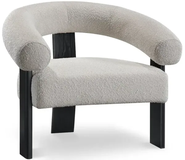 Meridian Furniture Winston Cream Boucle Fabric Accent Chair