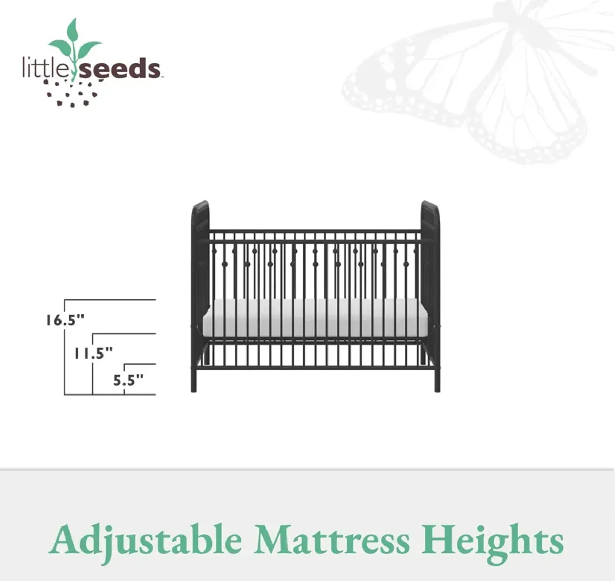 Little Seeds Monarch Hill Ivy Metal Baby Crib