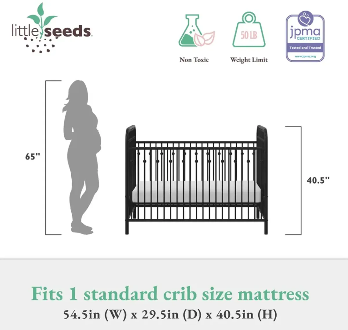 Little Seeds Monarch Hill Ivy Metal Baby Crib