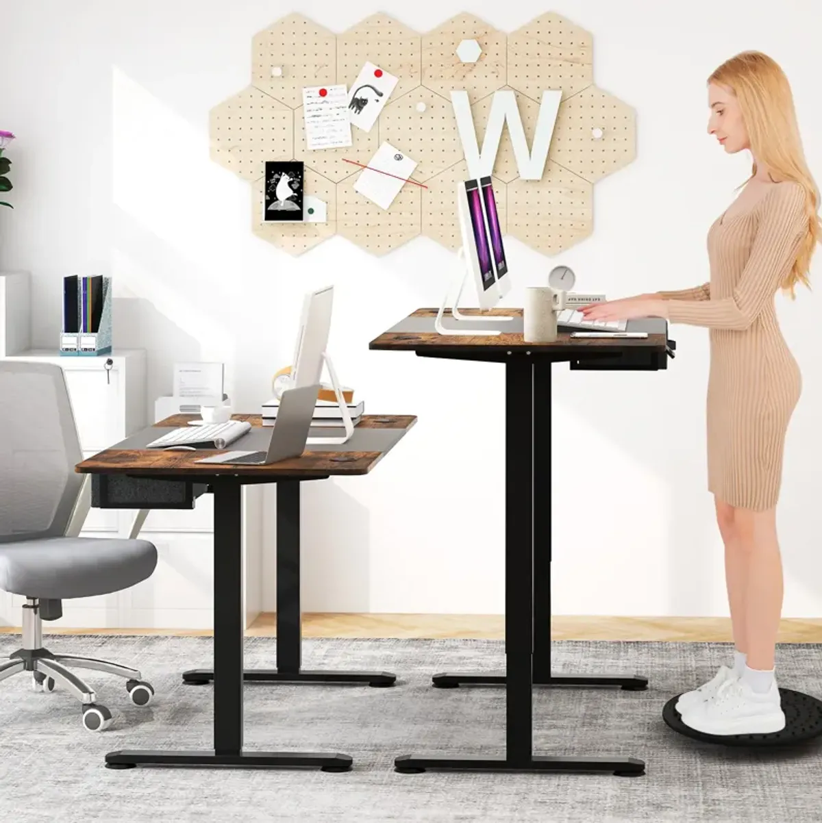 Height Adjustable Electric Standing Desk with USB Charging Port