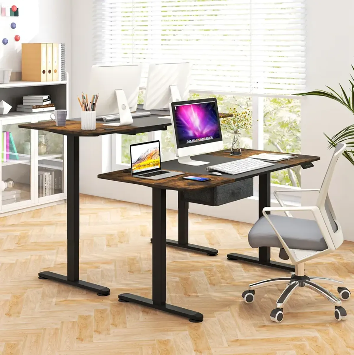 Height Adjustable Electric Standing Desk with USB Charging Port