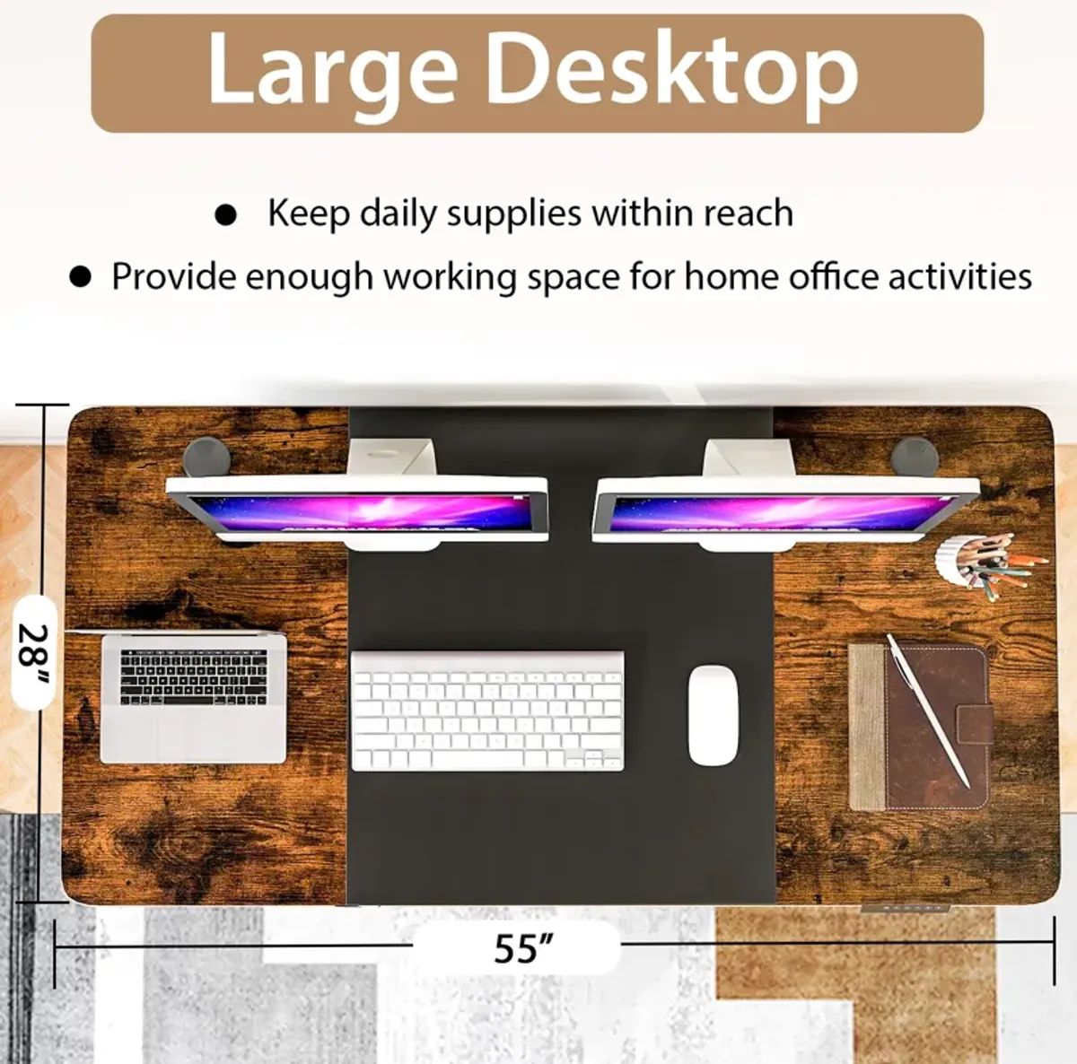 Height Adjustable Electric Standing Desk with USB Charging Port