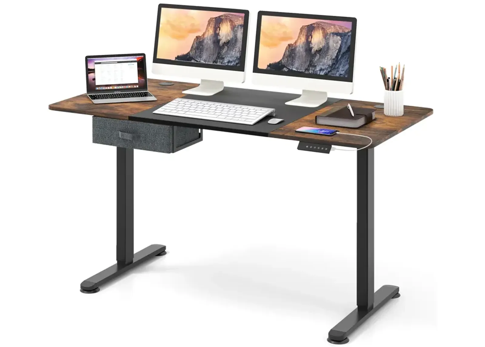 Height Adjustable Electric Standing Desk with USB Charging Port