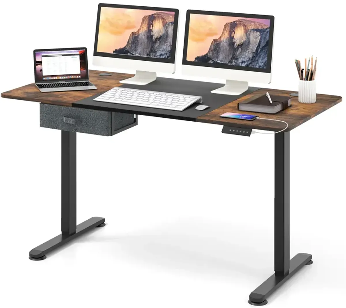 Height Adjustable Electric Standing Desk with USB Charging Port