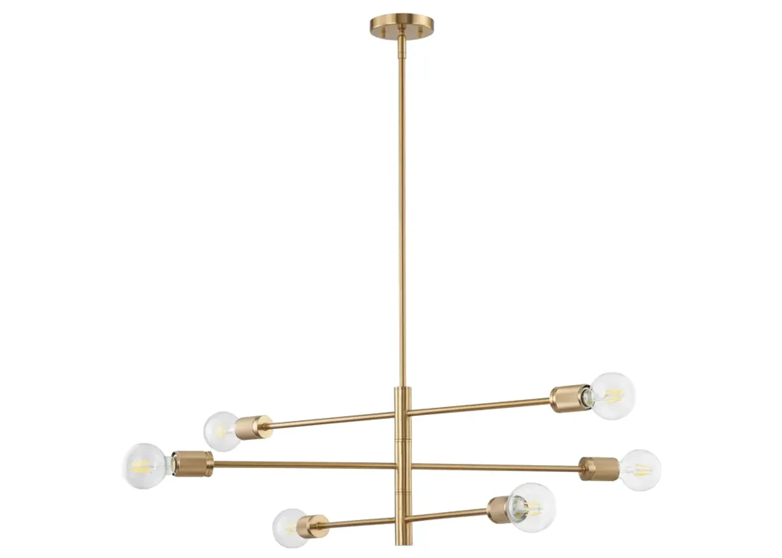 Module 34'' Gold Wide 6-Light Chandelier