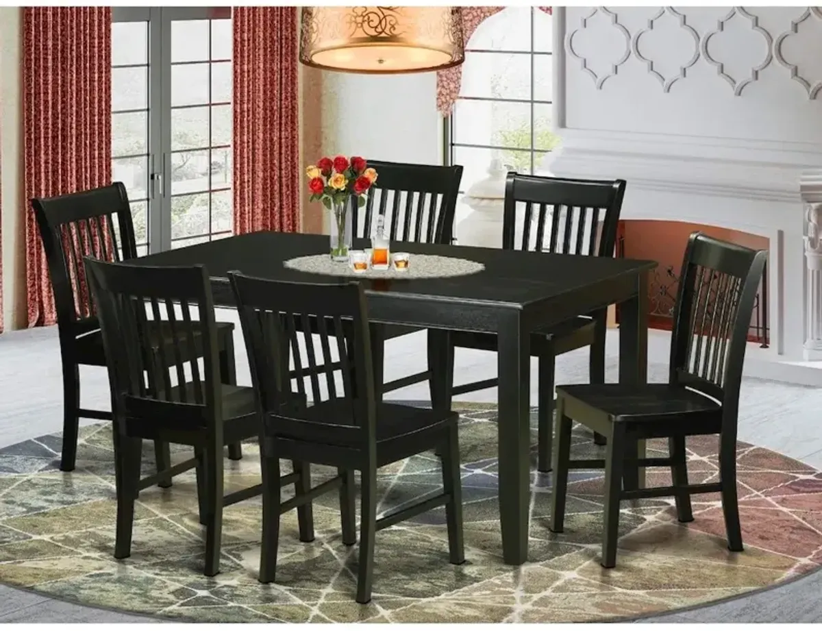 East West Furniture 7  Pc  Dining  room  set  -Kitchen  Table  and  6  Dining  Chairs