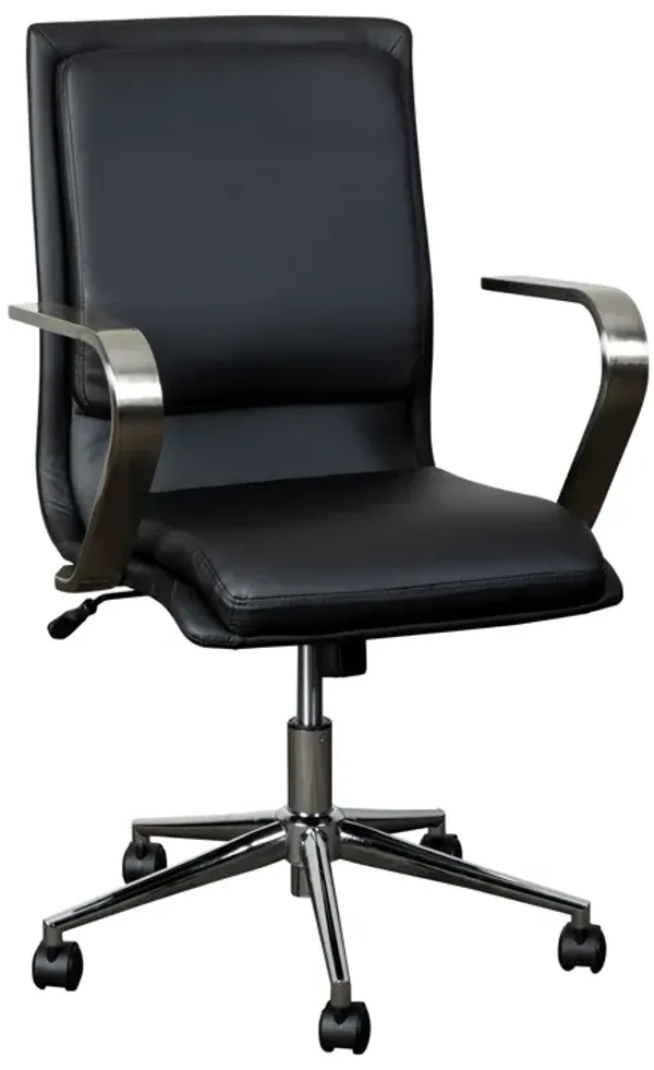 James Mid-Back Designer Executive Office Chair with Base and Arms