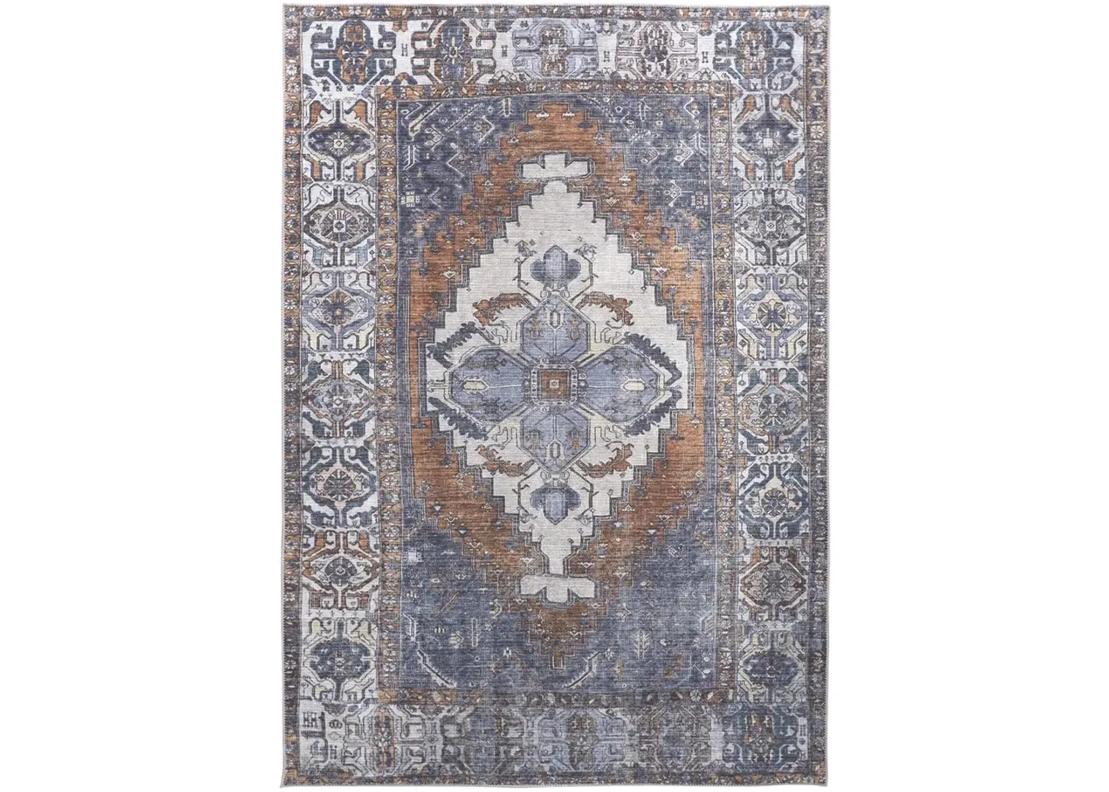 Percy 39AIF Blue/Ivory/Brown 5'3" x 7'6" Rug