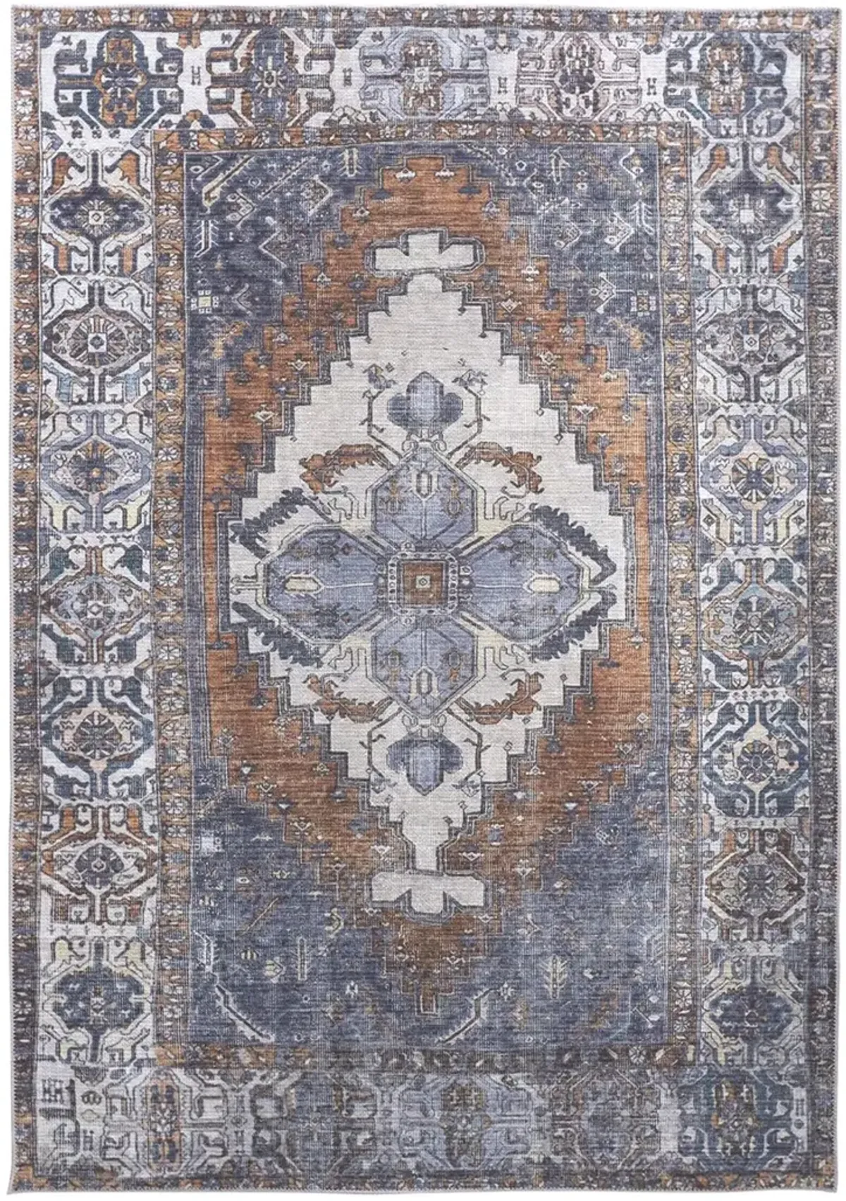 Percy 39AIF Blue/Ivory/Brown 5'3" x 7'6" Rug