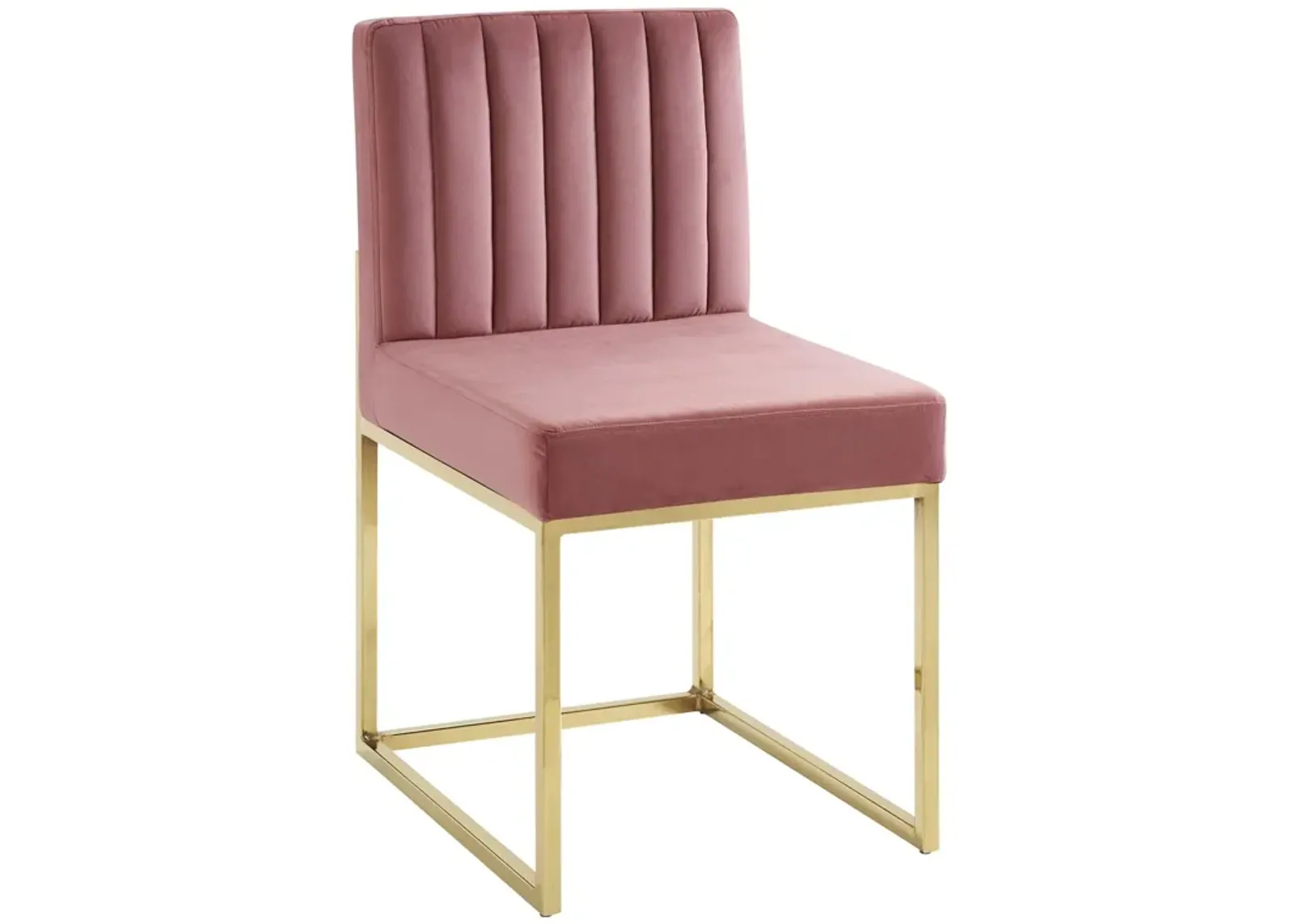 Carriage Channel Tufted Sled Base Performance Velvet Dining Chair