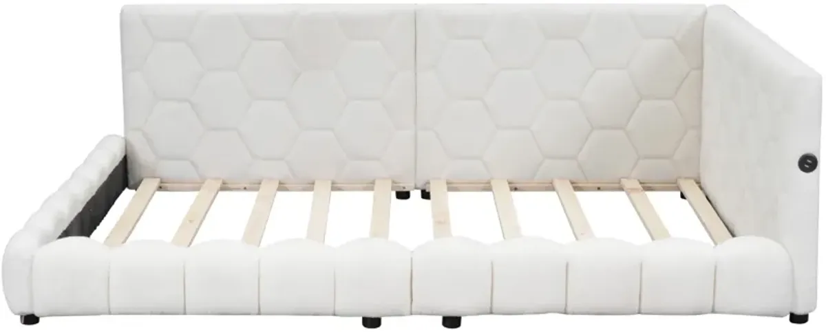 Merax Upholstered Platform Bed with USB Ports