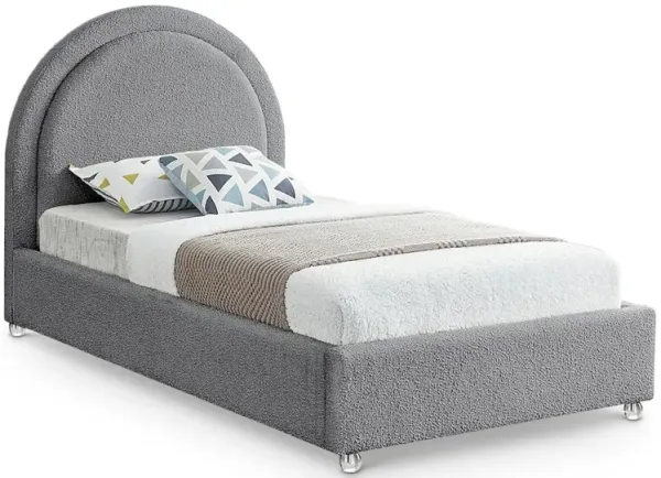 Meridian Furniture Milo Grey Fabric Twin Bed