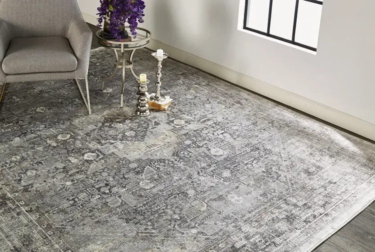 Sarrant 3966F Gray/Silver/Ivory 2' x 3' Rug