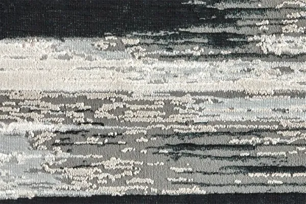 Micah 3338F Black/Silver/Gray 12' x 15' Rug