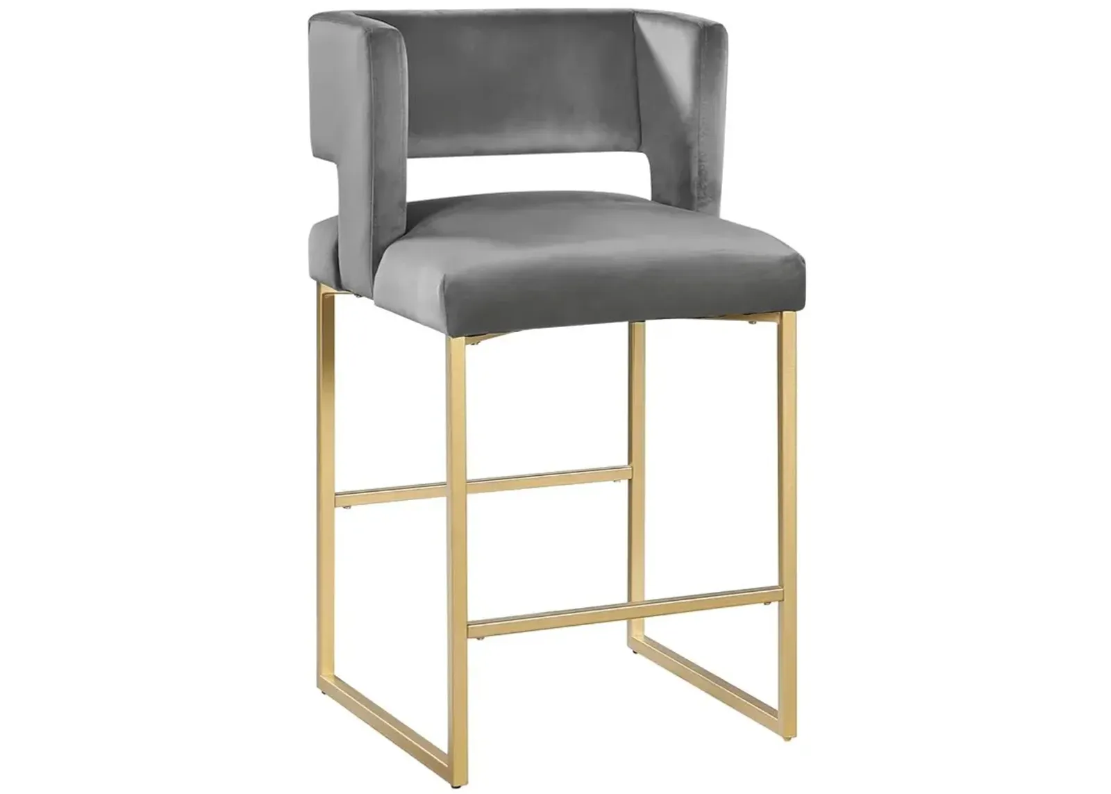 Lynx Velvet Bar Stools in Gold (Set of 2)