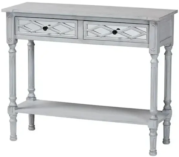 Gellert Classic and Traditional Grey Finished Wood 2-Drawer Console Table