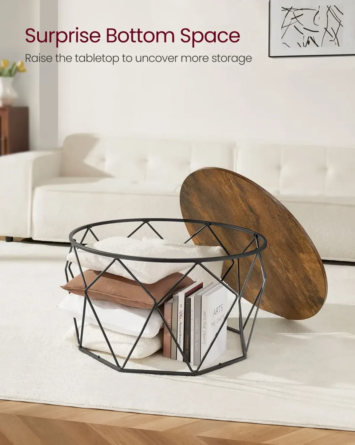 Modern Round Coffee Table - Sleek Wood Design, Perfect for Living Room Decor