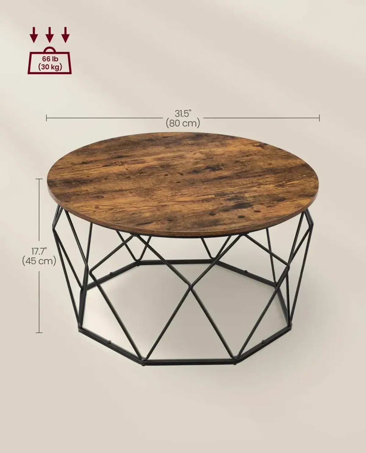 Modern Round Coffee Table - Sleek Wood Design, Perfect for Living Room Decor