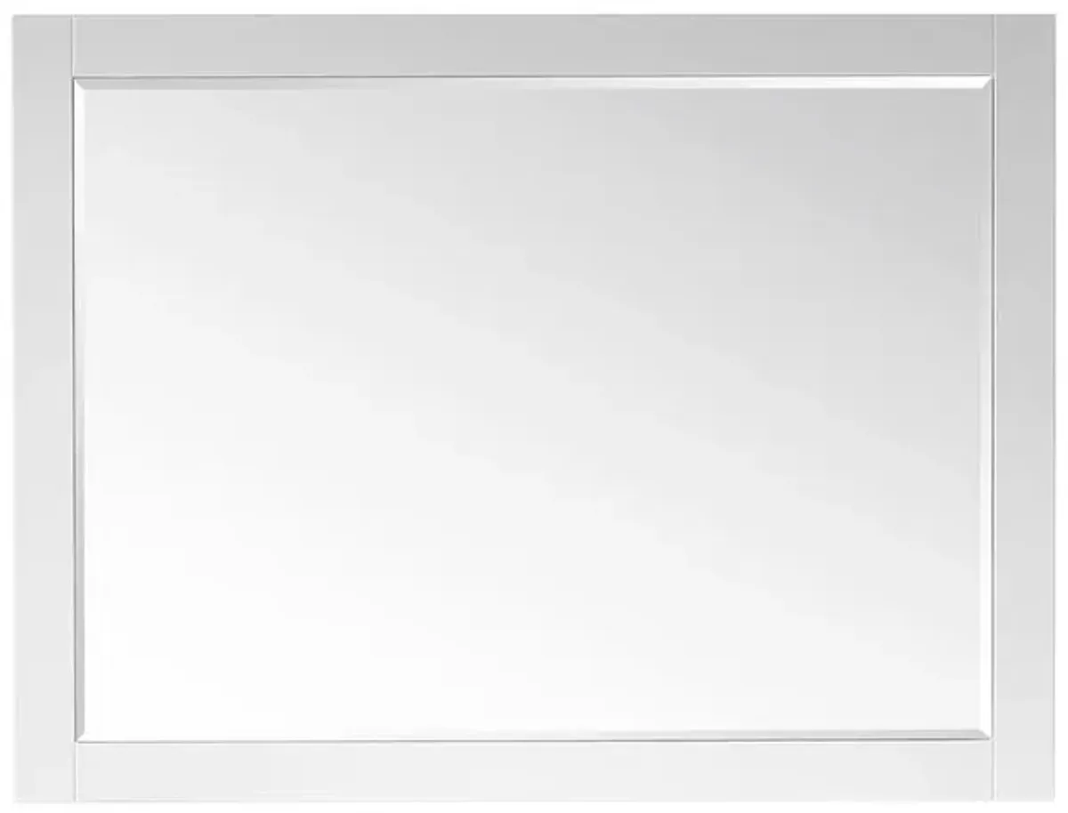 Altair 48 Rectangular Bathroom Wood Framed Wall Mirror in White