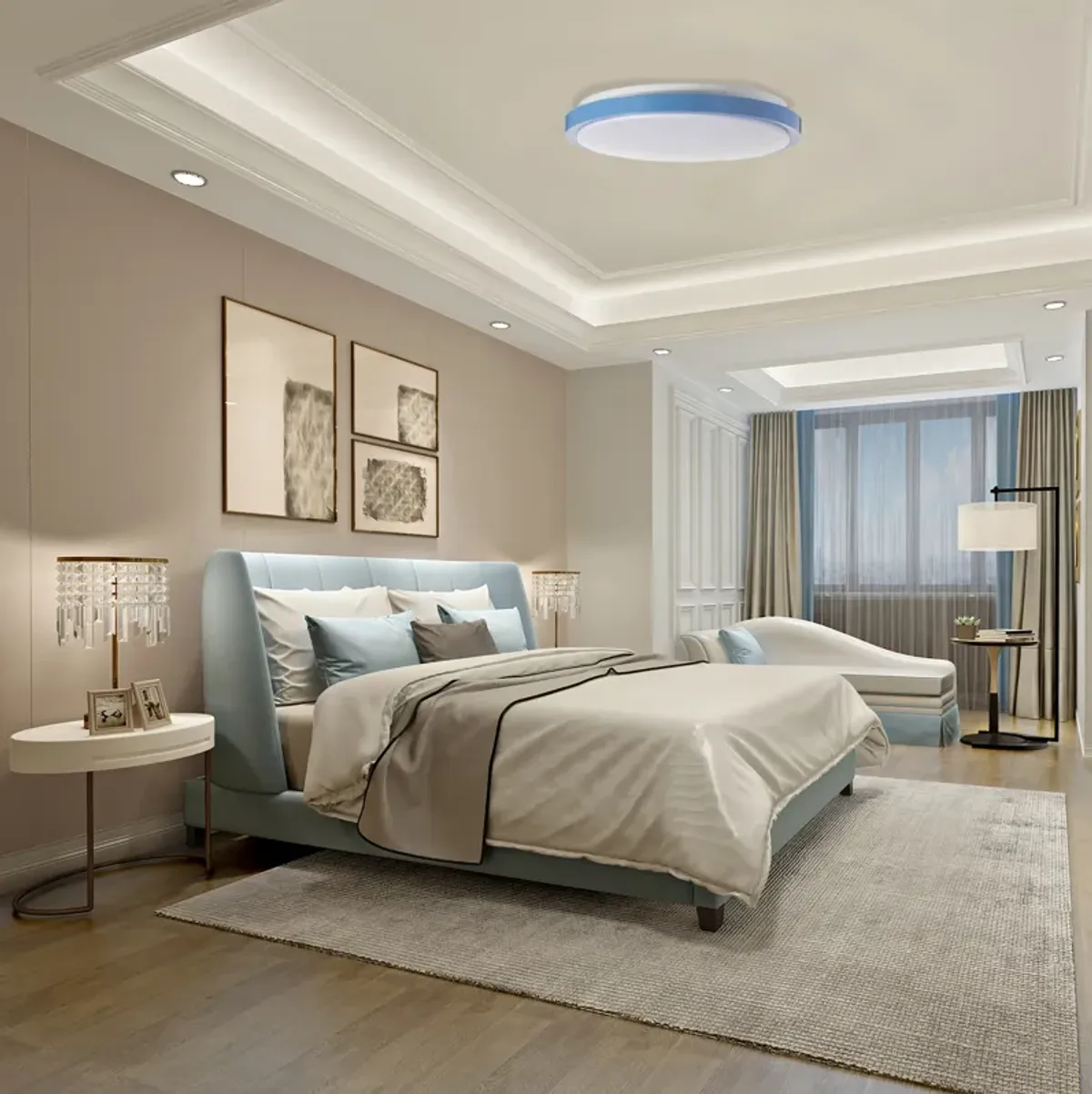 "Modern Round LED Ceiling Light Fixture Flush Mount Lighting, 6500K Daylight White, Energy-Saving with 30,000 Hour Lifetime for Residential and Commercial Space 12"" White"