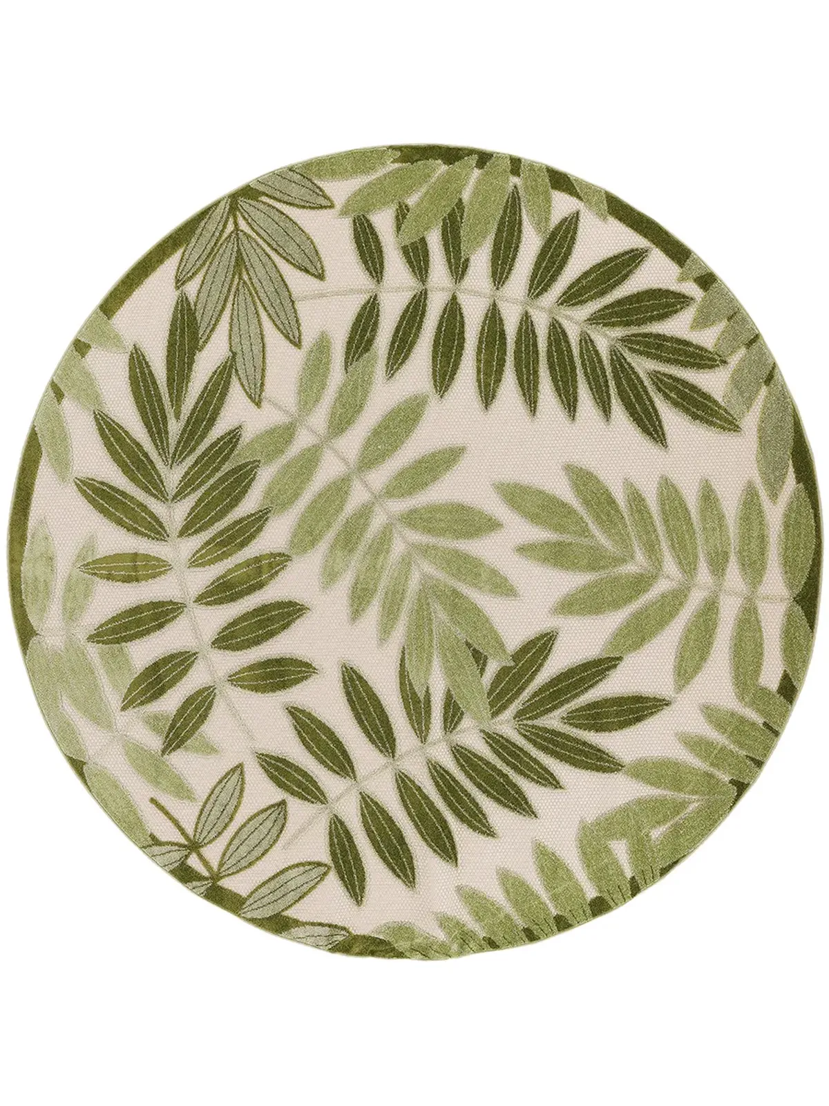 Aloha ALH18 Ivory/Green 5'3" x Round Rug