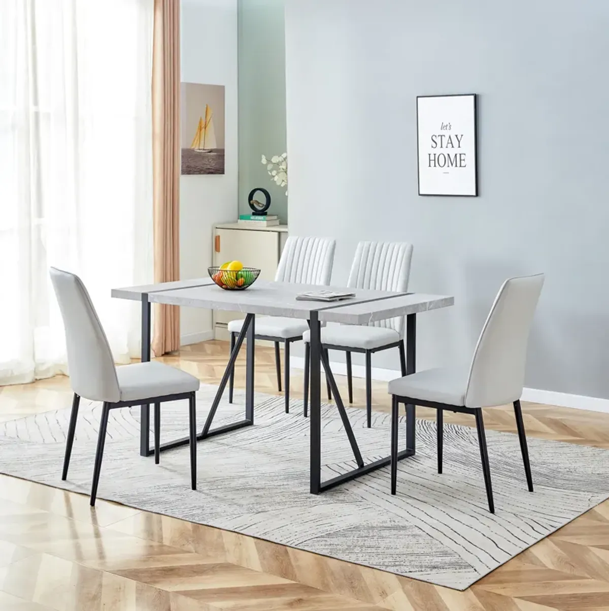 Merax Dining Table Chairs 5-piece Set