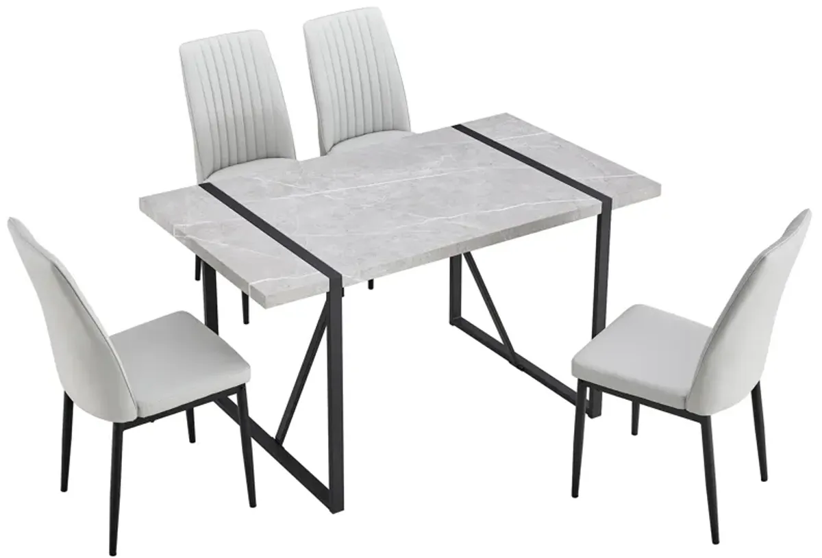 Merax Dining Table Chairs 5-piece Set