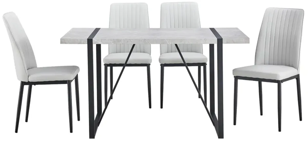 Merax Dining Table Chairs 5-piece Set