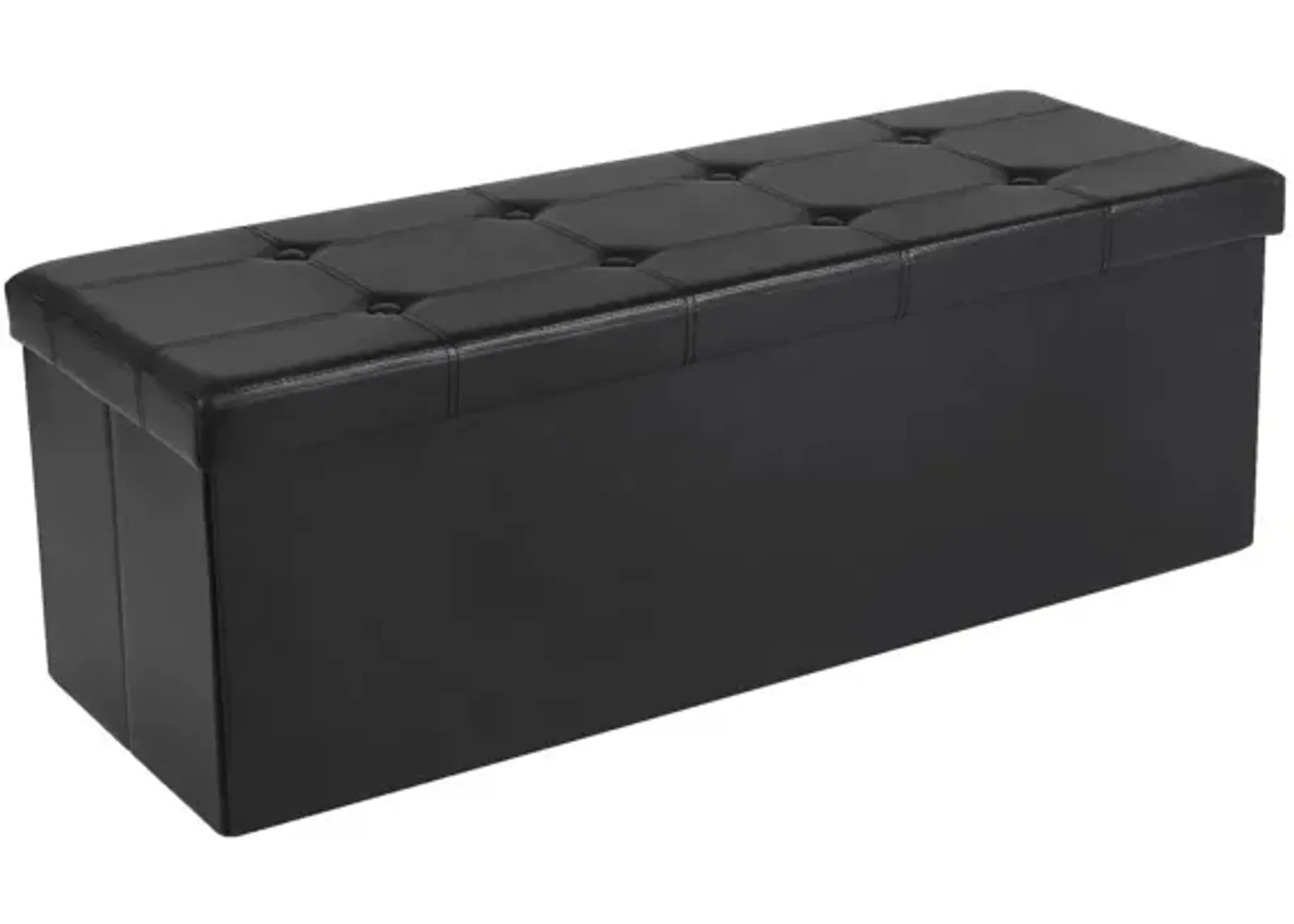 43" L Faux Leather Folding Storage Ottoman Bench, Storage Chest Footrest Padded Seat