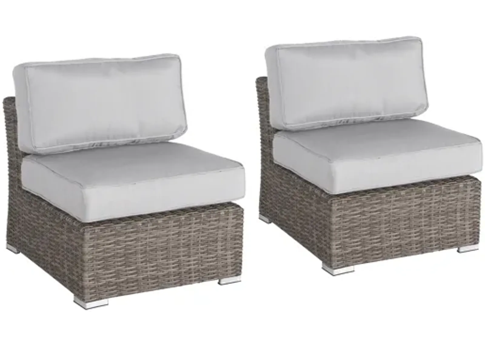 Living Source International Rattan Wicker Fully Assembled 2 - Person Seating Group with Cushions Gray