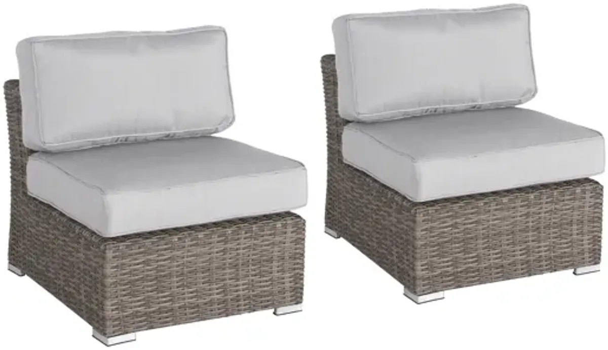 Living Source International Rattan Wicker Fully Assembled 2 - Person Seating Group with Cushions Gray