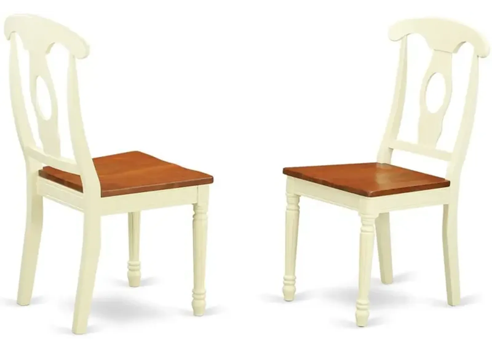 East West Furniture Napoleon  styled  chair  with  Wood  seat,  Set  of  2