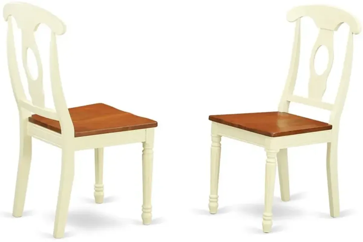 East West Furniture Napoleon  styled  chair  with  Wood  seat,  Set  of  2