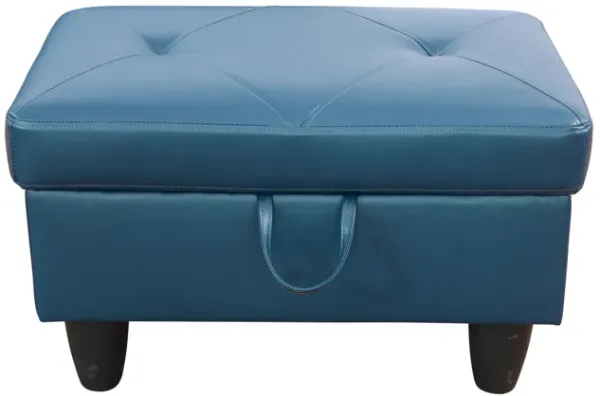 28.5 in. W Faux Leather Rectangle Ottoman with Storage