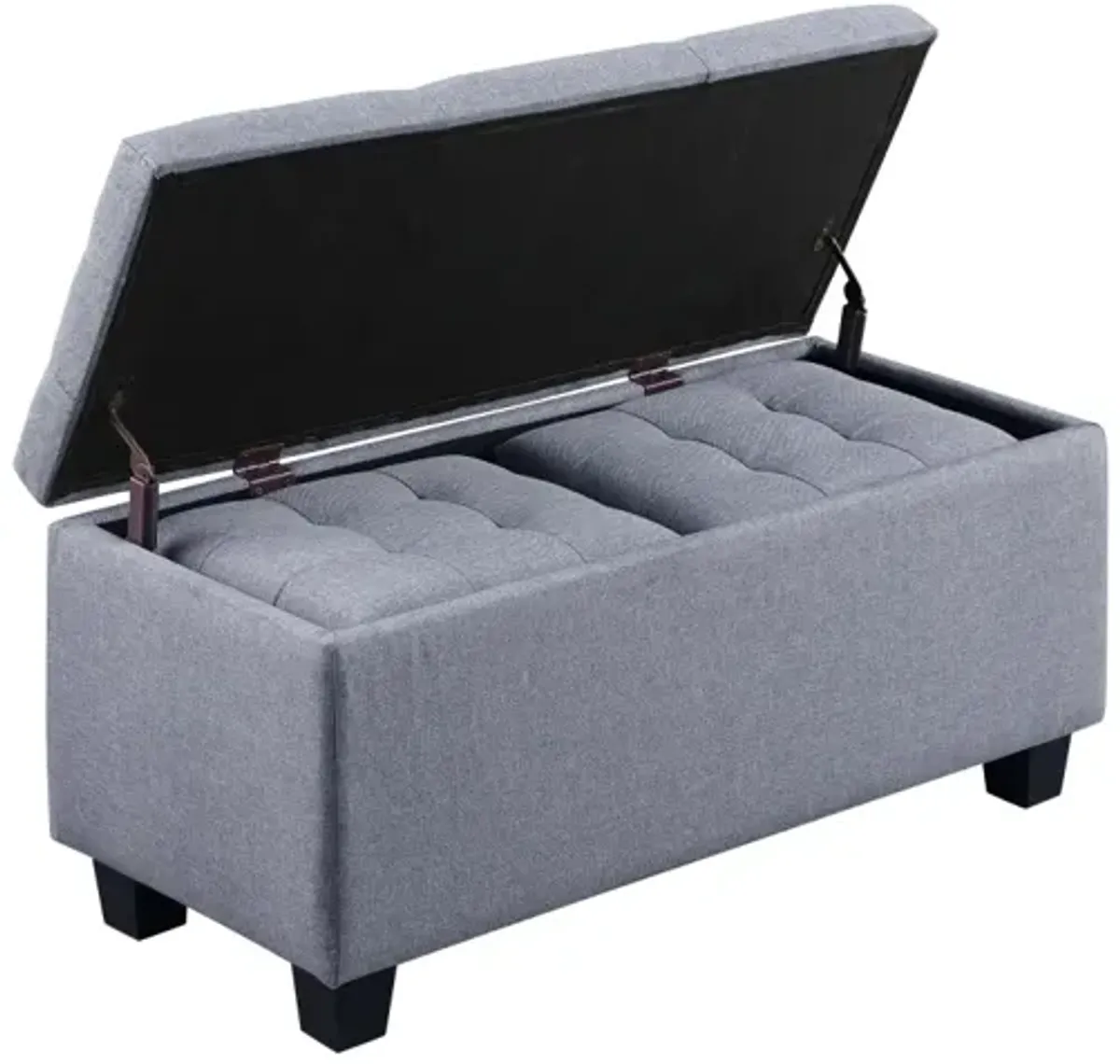 3-in-1 Tufted Linen Ottoman Bench - 250 Lbs Capacity