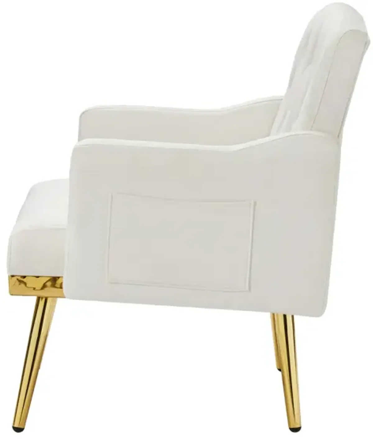 Cream Velvet Armchair With Metal Legs