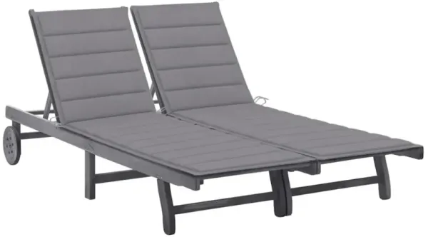 Sunlounger Grey Solid acacia wood
