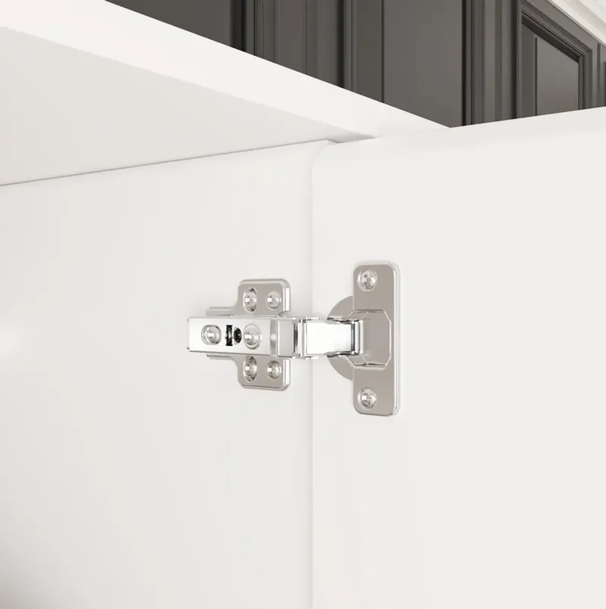 FUFU&GAGA Modern White Armoire with Full-Length Glass Mirrors – Elegant Wardrobe with Ample Storage and Robust Construction, (94.5" L x 19.7" W x 70.9" H),Silver