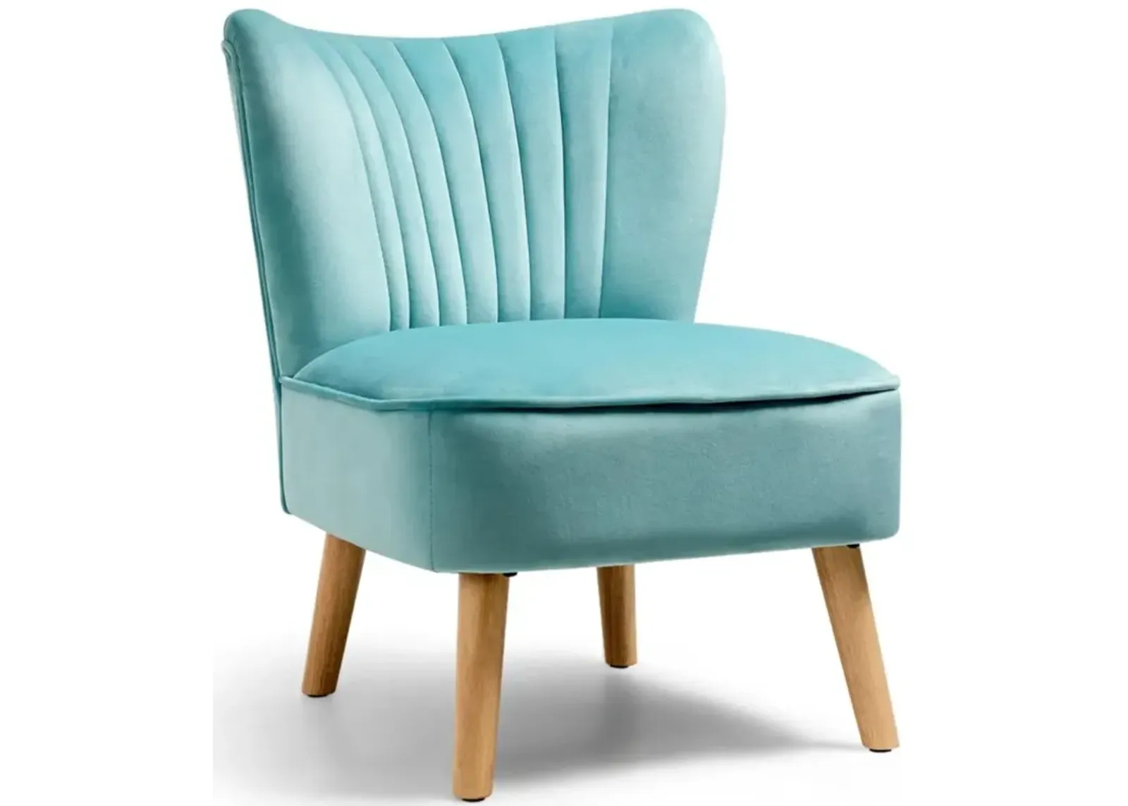 Hivvago Modern Armless Velvet Accent Chair with Wood Legs