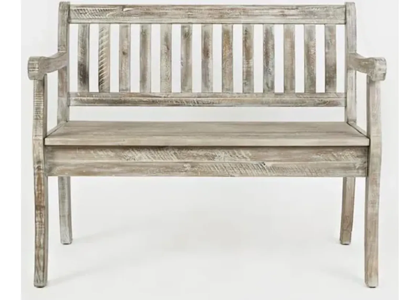 Jofran 42 Rustic Farmhouse Distressed Acacia Storage Bench