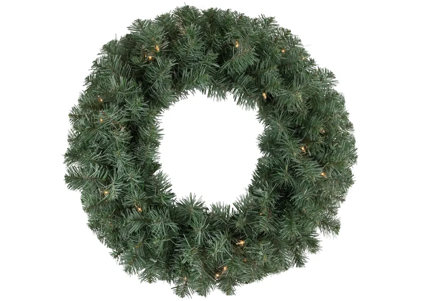 Pre-lit Colorado Blue Spruce Artificial Christmas Wreath  24-Inch  Clear Lights