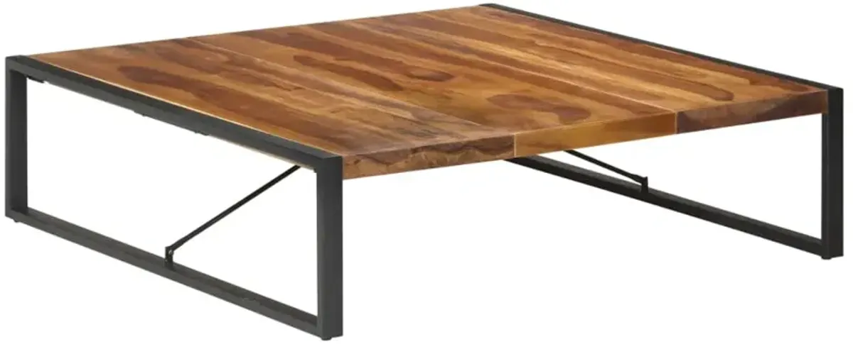 vidaXL Coffee Table 55.1x55.1x15.7 Solid Wood with Sheesham Finish