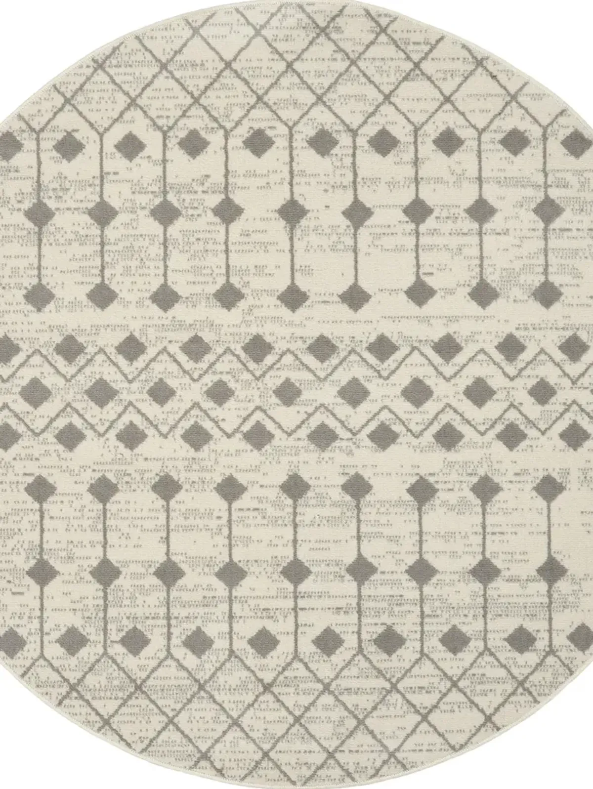 Grafix GRF37 Ivory/Gray 5'3" x Round Rug