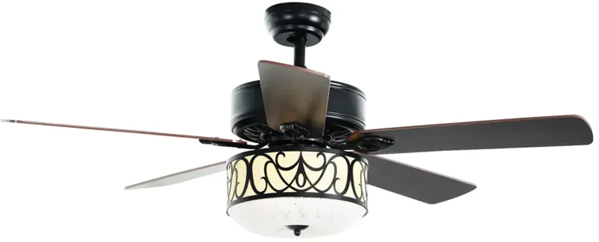 52 Inch Ceiling Fan with Light Reversible Blade and Adjustable Speed