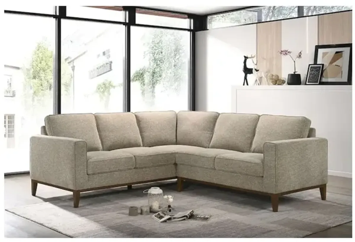 Porter Designs Annie Wood Trim Sectional, Cream