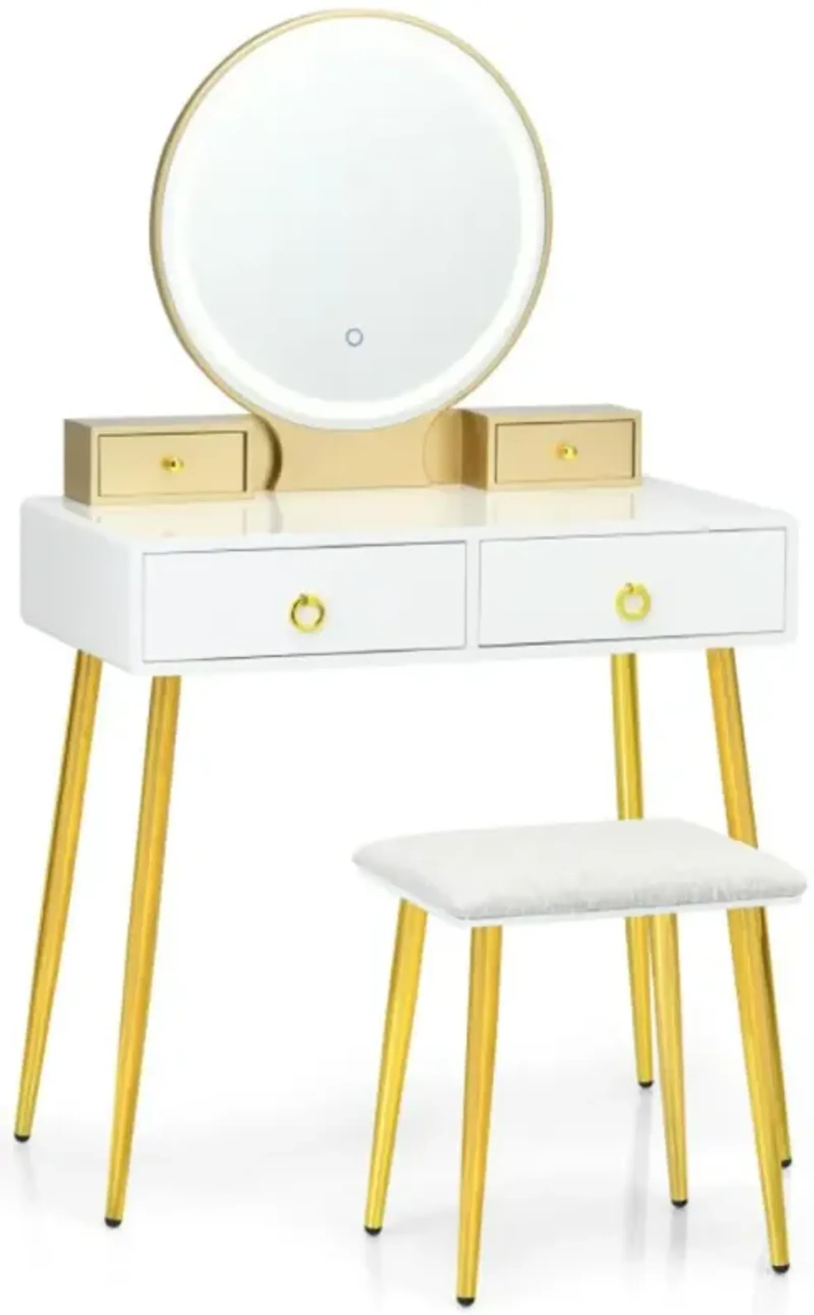 Hivvago Vanity Table Set with Mirror-White