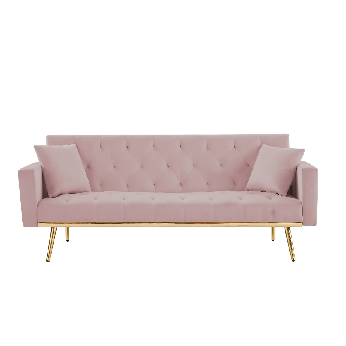 Pink Convertible Folding Futon Sofa Bed, Sleeper Sofa Couch For Compact Living Space